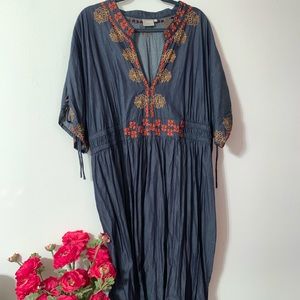 Eshakti chambray maxi dress, 4X